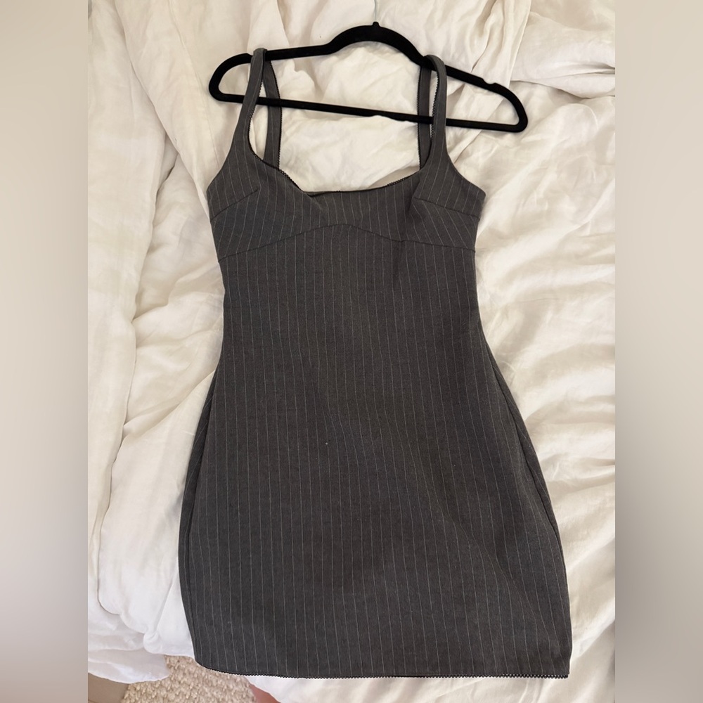 Zara Gray Pinstripe Dress